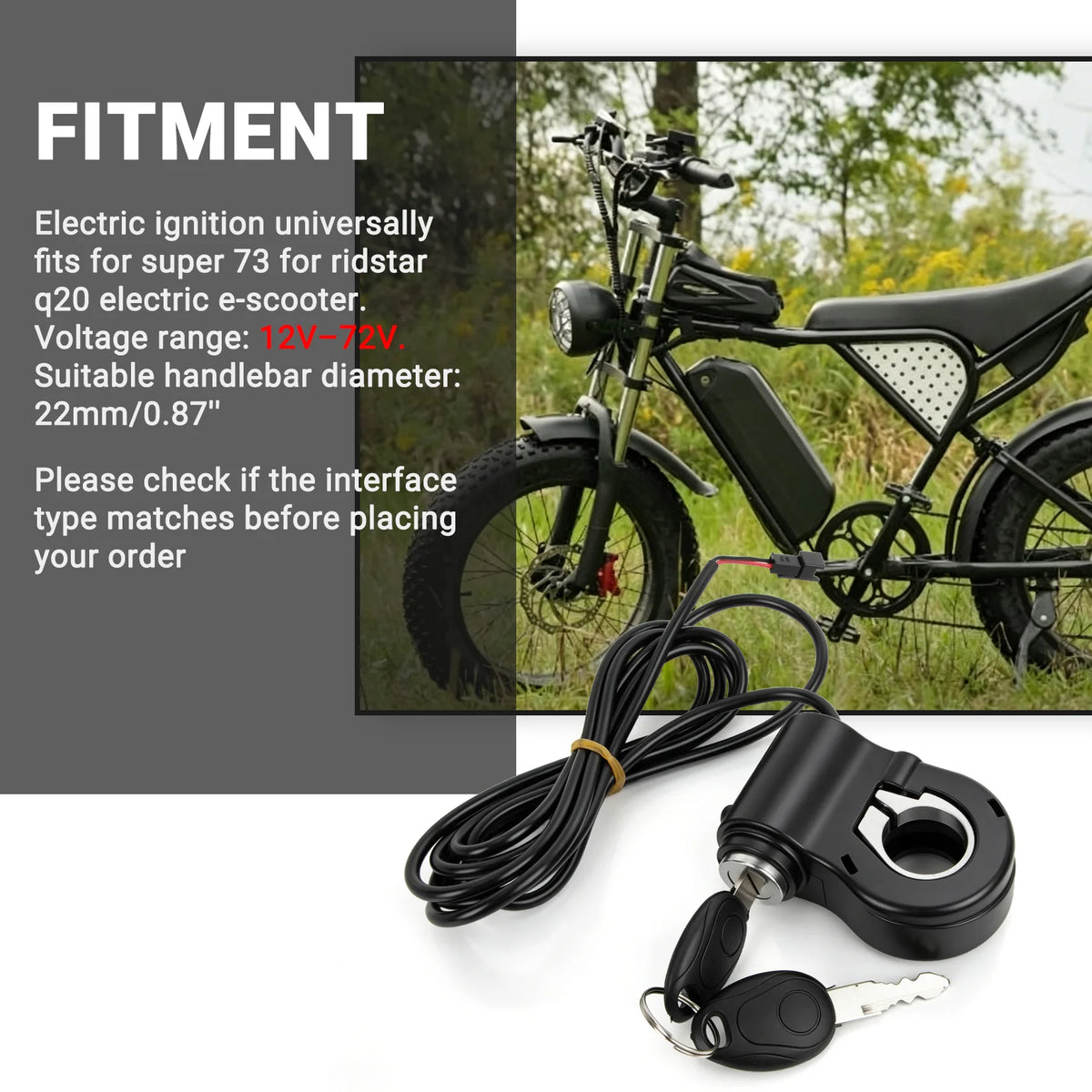 Key Ignition For E-bikes/E-moto
